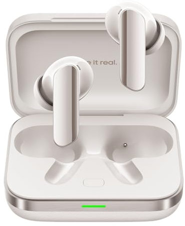 REALME Buds Air 7 Pro Cuffie Bluetooth,Auricolari Bluetooth 5.4 Wireless,Cancellazione Rumore con 6 HD Mic HiFi Stereo 53dB,Batteria 48H,Cuffie Senza Fili,Qualità Hi-Res Audio,LDAC,IP55,Bianco