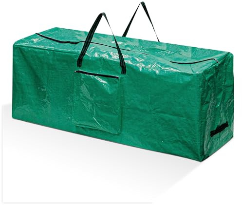BLADO Extra Large Christmas Tree Storage Bag – Durable Reinforced Waterproof bag with Handles, Dual Zipper & Side Pocket - 9ft to 11ft Xmas Storage (Green, Large)