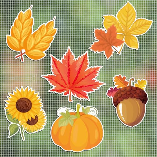 JSRQT 12 Pièces Aimants Décoratifs pour Porte Moustiquaire, Protecteur Magnétique Double Face Flexible Feuille Érable Tournesol, Autocollants Magnétiques Fenêtre Décoratif pour Animaux Enfants Oiseaux