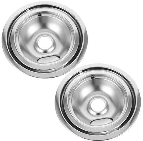 Leccarde per Fornelli Elettrici 2 Pezzi in Ferro, Argento | Accessori di Ricambio, Montaggio Semplice, Uso in Cucina, Raccoglie Gocce e Residui