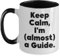 Divertente regalo per lui e per lei, Keep Calm, I'm (quasi) a Guide. Tazza da caffè bicolore per laurea
