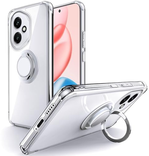 Silverback Hülle für Honor 400 mit 360° Ring, Transparent | Ring Halter Handyhülle, TPU Cover, Stoßfester Stoßfänger Schutzhülle, Weiche Dünn Case