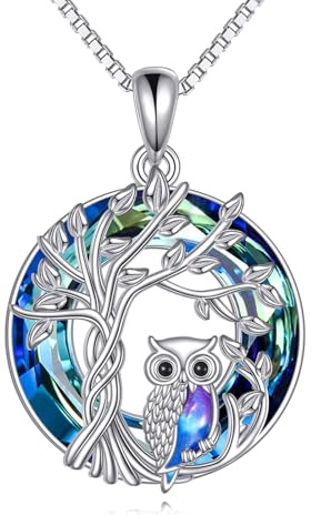 POPLYKE Kristall Anhänger Halskette 925 Sterling Silber Schmuck für Damen Herren