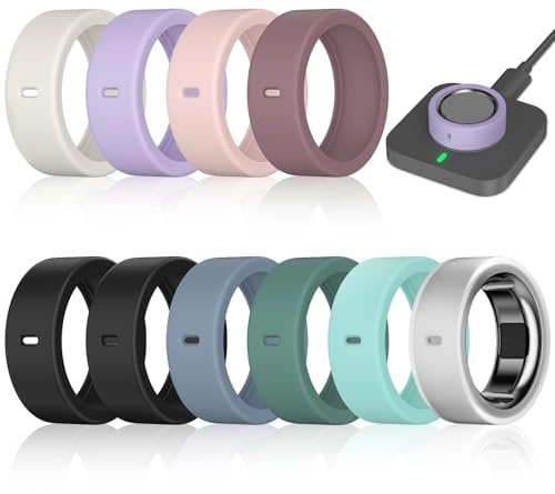 Compatible with Oura Ring Gen 4/4 Ceramic/Gen 3/Ultrahuman Cover Silicone | Surport Charging with Cover on, Anti-Scratch Elastic Silicone Rings Protector Case for Men Women Working Out Gym