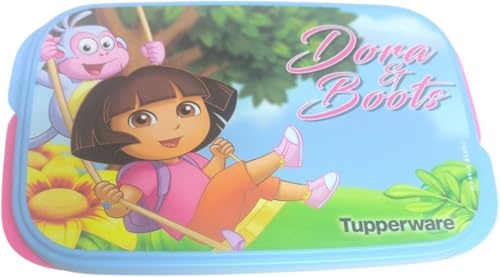 Tupperware to Go Lunchbox Clevere Pause 590ml mit Trennwand Eco+ Schule Brotdose mit Abteilung pink Dora 590ml
