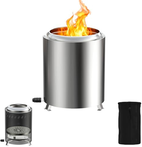 LZQ Mini Campingkocher Edelstahl Holzvergaser Ofen 14cm Tragbarer Hobo Kocher Holzofen mit Verstellbarer Luftzufuhr, Outdoor Feuerschale Feuerstelle mit Tasche, Camping Herd für Wandern, Picknick