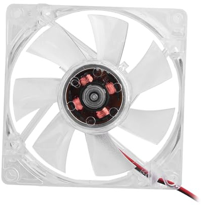RASTKY Silent PC Case Cooling Fan, 80mm Blue LED Light, 12V 4 Pin, Quiet Operation, 46 CFM Air, ABS Material (Blue)