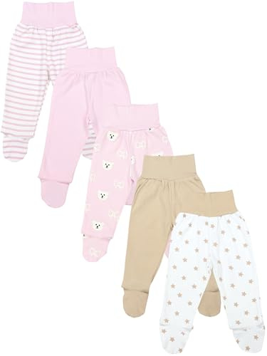 TupTam Baby Unisex Hose mit Fuß Bunte 5er Pack