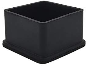 Flyshop Lot de 4 Embouts carrés en Caoutchouc antidérapant pour Pieds de Chaise, de Table, de 50 x 50 mm (5,0 x 5,0 cm), Noir