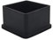 Flyshop Lot de 4 Embouts carrés en Caoutchouc antidérapant pour Pieds de Chaise, de Table, de 50 x 50 mm (5,0 x 5,0 cm), Noir