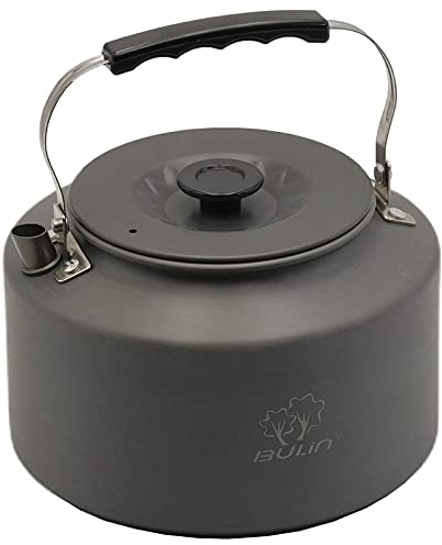 Bulin Camping Kettle, 2.2L Large Portable Stovetop Tea Kettle Fast Heating Boiling Hot Water for Open Fire Lightweight Coffee Pot with Anti-Scald Handle & Carry Bag for Outdoor Hiking Picnic Travel