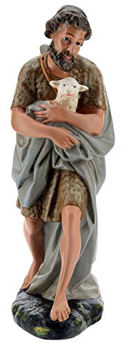 Holyart Hirte mit Schaf Krippen handbemalt von Arte Barsanti, 40 cm