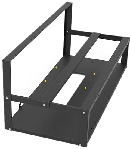 Mining Rig Frame,Springhall Steel Open Air Miner Mining Frame Rig Case Up to 8 GPU for Crypto Coin Currency Bitcoin Mining Accessories Tools -Frame Only, Fans & GPU is not Included