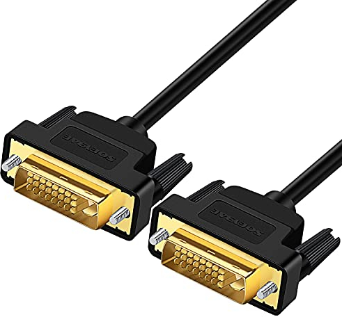 SOEYBAE Cable DVI de Alta Velocidad 2m, Dual Link Full HD 1080p, 2560 x 1600 @ 60Hz, para Monitores y Tarjetas Gráficas