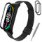 BANGTING Armband Metall Kompatibel mit Xiaomi Mi Band 3/4 / 5/6, Ersatzarmband für Mi Fit Band 6 NFC Ersatzbänder Miband 5 Edelstahl Armbänder Strap (Schwarz + 2 Schutzfolie)