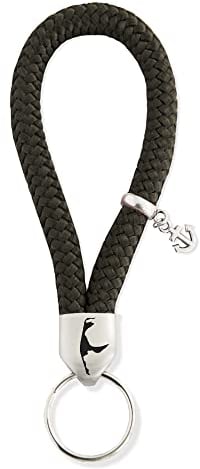 Paris Montana • Llavero de cuerda náutica Sylt grabado, acero inoxidable, con ancla, colgante grabado, 8 mm de diámetro