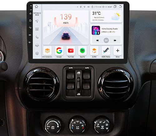 8 Core 4GB RAM Android Autoradio für Chrysler Sebring Aspen 300C Cirrus, Dodge RAM, Jeep Wrangler, 10,1 Zoll QLED Touchscreen In-Dash GPS Navigation mit CarPlay Android Auto Radio Bluetooth, USB