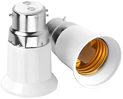 Lampenadapter, 5 Stück B22 Stecker auf E27 Buchse Sockel Lampenadapter Konverter Lampenfassungen