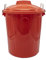 CABLEPELADO Cubo de Basura con tapa, Cubo basura Industrial, Cubo basura Plástico con asas metálicas, Contenedor residuos, 55 cm alto x 44 cm Diámetro superior, Capacidad 51 Litros, Rojo