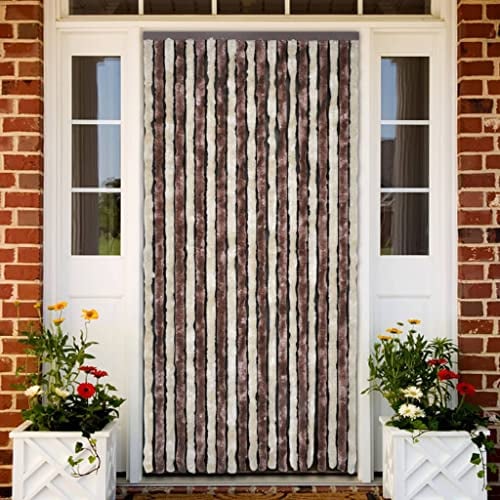 Insektenschutz-Vorhang Beige und Hellbraun 90x200 cm Chenille