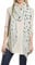 Lina & Lily Damen Schal mit Federmuster Metallic (Weiß-Silber)