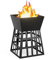 CCBUY Foyer de jardin carré en acier de 33 cm - Chauffage de terrasse moderne - Barbecue à charbon de bois - Foyer portable résistant à la chaleur - Foyers à combustion pour terrasse, camping, Q