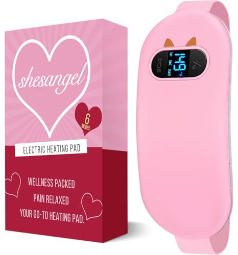 ng Pad, Portable Cordless Menstrual Heating Pad with 6 Heat Levels and 6 Massage Modes,