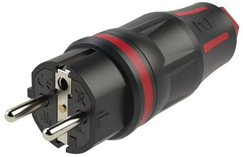 PCE Vollgummi-Stecker IP54 - Schwarz/Rot Industrial Serie