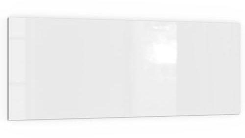 DEQORI Küchenrückwand Glas | Unifarben - Weiß | 125x50 cm | Bad- oder Herd-Rückwand | Herdblende Spritzschutz für Küche & Badezimmer | Moderne Deko für Fliesenspiegel