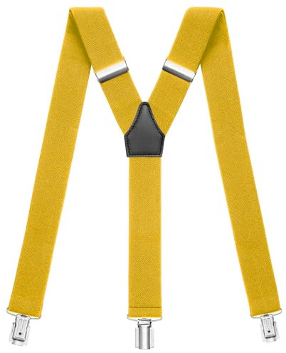 Sencillo Herren Hosenträger mit Starken Clips Y-Form Gelb