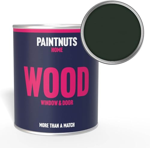 Paintnuts Wood Window & Door Paint - RAL-6009 - FIR GREEN Matt 1 Litre Tin