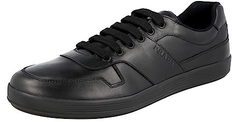 Prada Herren Schwarz Leder Sneaker 4E3367 6DT F0002 43 EU/UK 9