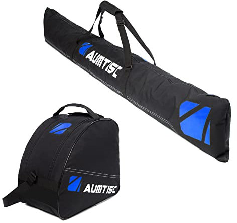 AUMTISC Housse Ski,Sac Ski - Sac de Ski et Chaussures avec Longueur Réglable jusqu'à 200 cm - Parfait pour Skis, Bottes et Casques