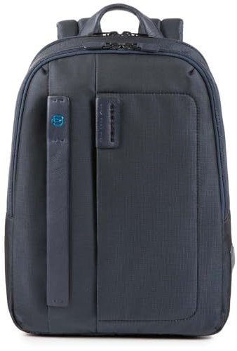 PIQUADRO Pulse Zaino porta PC, Pelle e tessuto, Blu, 14