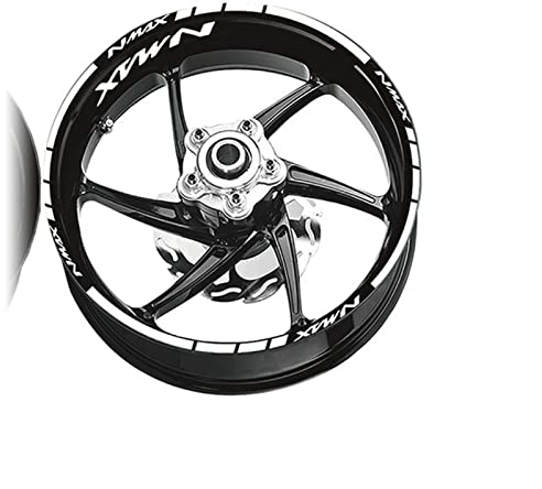 PuLaif Streifenaufkleber Für Yamaha-nmax Motorrad Felgen Aufkleber Innenring Reflektierende Aufkleber Film (Color : Silver)