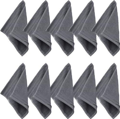 Erwin Müller Seiftuch Heidelberg 10er- Pack, 100% Baumwolle anthrazit Größe 30x30 cm - weiche Qualität, saugstark und strapazierfähig - praktisch durch Schlaufe