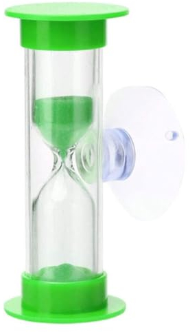 Yokawe Sablier sablier 2 Minutes avec Ventouse, Horloge à Sable en Plastique incassable pour Le brossage des Dents, la Cuisine, Les Jeux, la Salle de Classe Vert