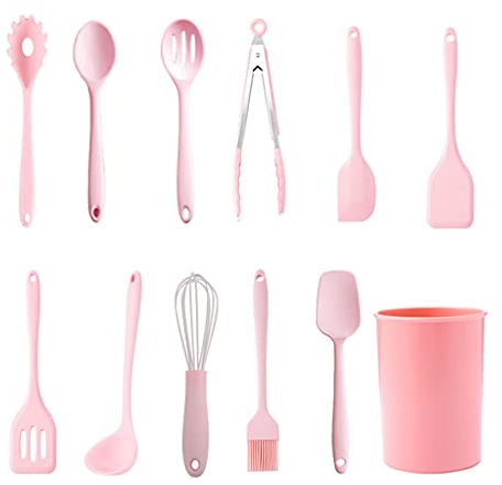 Set di pentole da cucina da 12 pezzi in silicone gadget resistenti al calore da cucina facile da pulire per casa picnic set di pentole antiaderenti kit pentole lavabili in lavastoviglie