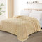 Exclusivo Mezcla Plaid Couverture Polaire à Motif Carreaux, Plaid jeté de Canape Super Doux et Chaud, Léger pour Toutes Les Saisons, 230x270 CM, Chameau