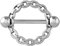viva-adorno Nippelpiercing Brustpiercing Brustwarzenpiercing Schild Glieder Kette Ring Barbell Piercing Z578, silber