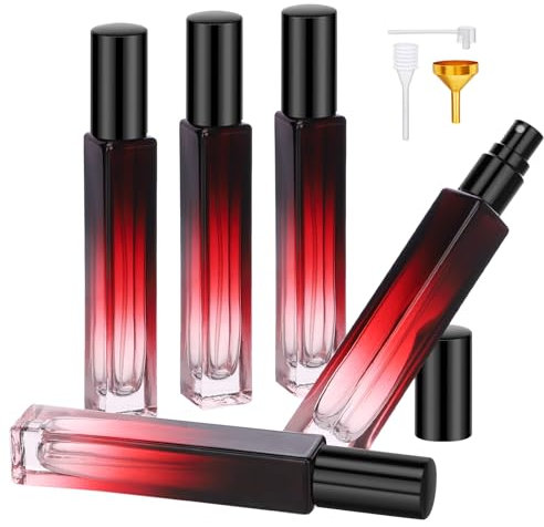 Segbeauty Bote Colonia Recargable, 5 Piezas 10ml Atomizador Perfume, Bote de Perfume de Cristal, Portátil y Reutilizable, Botella Pulverizador para Colonia