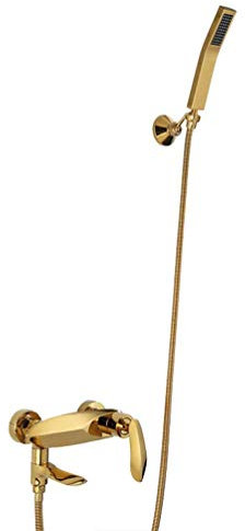 JDSHFEN Miscelatore per Vasca da Bagno Set Doccia per Vasca a Parete Set Doccia Dorato Miscelatore per Vasca Doccia con palmare, Decorazione per Set Doccia di Lusso