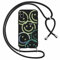 Xylota Handykette Handyhülle für iPhone X/iPhone XS 5,8 Hülle mit Band, Niedliches Muster Smiley Case mit Kordel zum Umhängen, Weich TPU Dünn Silikon Stoßfest Schutzhülle Cover für iPhone X, Schwarz