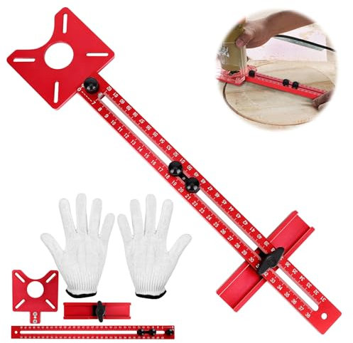 JDQTPOET 3 in 1 Router Tool Milling Groove Bracket, Router Jig, Adjustable Cabinet Template Tool, Cabinet Hardware Jig, Woodworking Wood Router Tool, Router Circle Cutting Guide