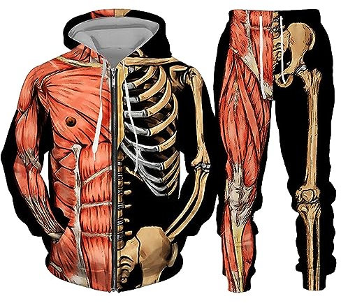 WAZHAKU Tuta da allenamento da uomo, per Halloween, per il tempo libero, per la casa, per l'autunno, Colore: arancione., XXXXL