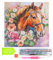 Ideen mit Herz Diamond-Painting-Motivleinwand auf Keilrahmen | 30 cm x 30 cm | Set inkl. Werkzeug (Pferd mit Blumen)