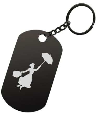 Magical Mary Schlüsselanhänger mit Lasergravur, Stahl, Schwarz