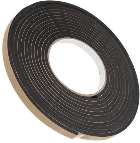 OUNONA 3 Rolls Black EVA Foam Weather Stripping Tape 4mm Thick Self Adhesive Door Seal Strip for Door Frame and Thermal Sealing Wear Resistant