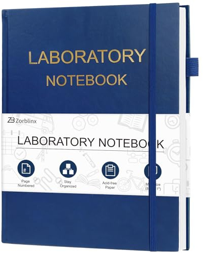 Laboratorieanteckningsbok – kemilaboratorium anteckningsbok för studenter, professionella tekniska pappersanteckningsböcker för arbete 8,5 tum x 11 tum, rutnät notebook fyrlinjerad vetenskap labbok