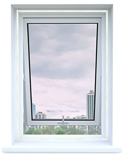 Moustiquaire Universelle Transparente avec Fermeture Éclair Apalus pour Fenêtres, en Maille Lavable et Découpable à la Taille Souhaitée 130x150 CM (Lot de 2, Blanc)